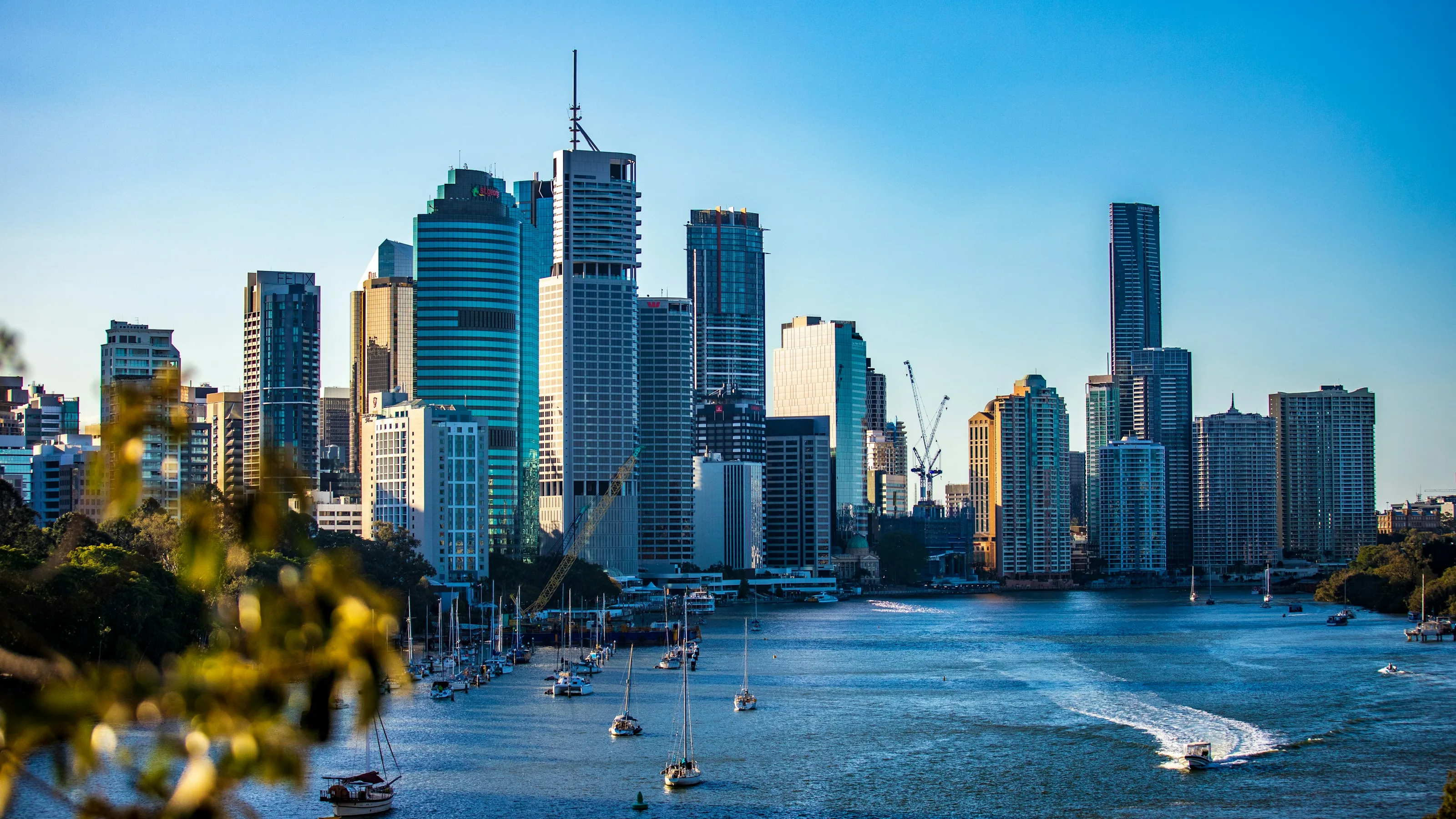 Brisbane city skyline along the river