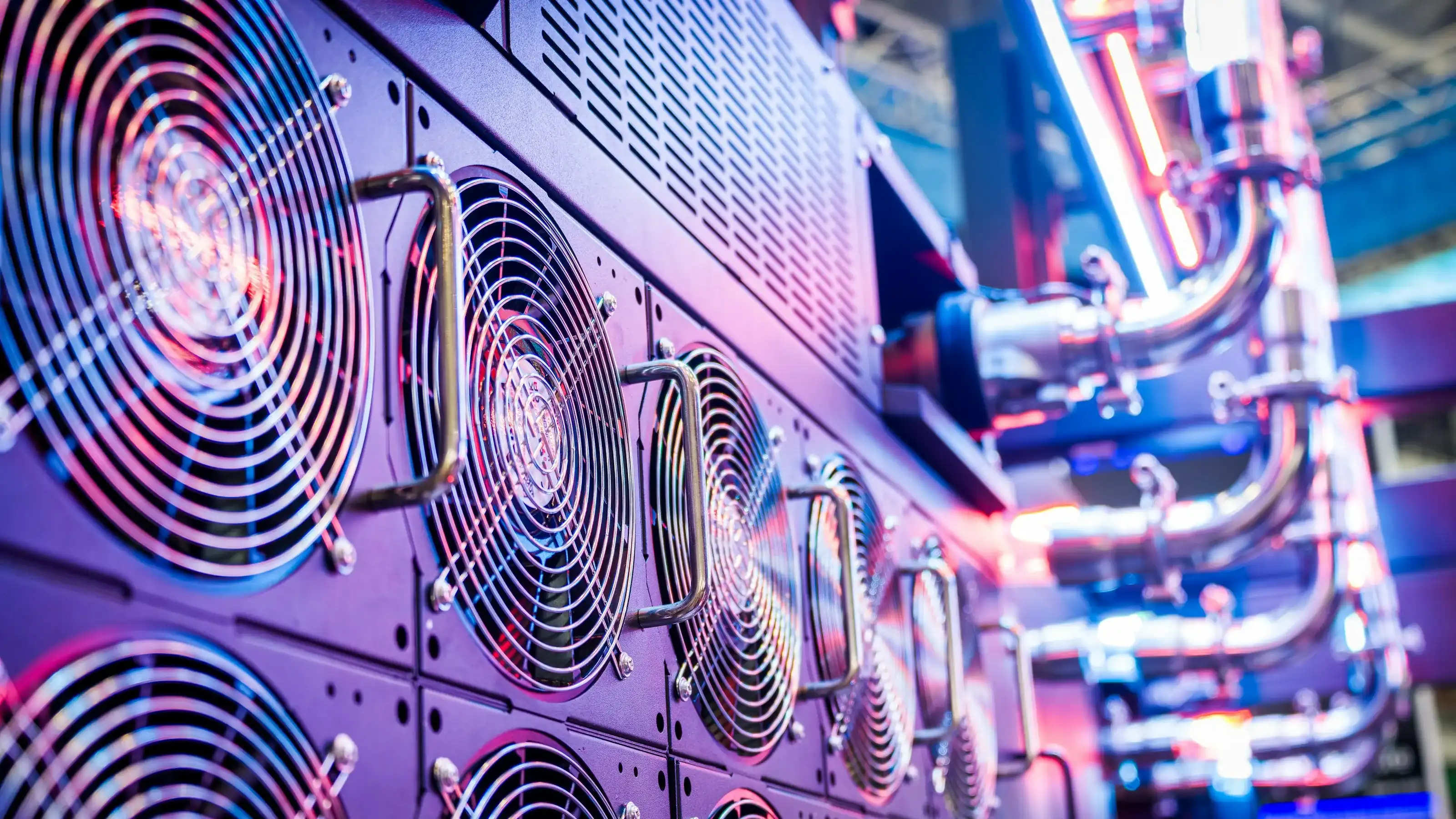 Racks of equipment in a server room